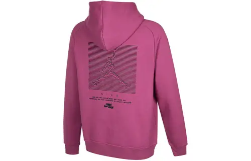Jordan SS22 American Vintage Sports Logo Print Casual Sports Drawstring Hooded Sweatshirt Winter Men's Fuchsia