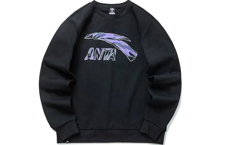 ANTA Sweatshirts Unisex Black Crew Neck Moderate Regular