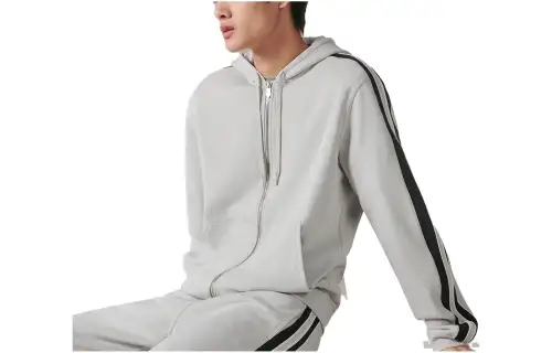 HERMES Sweatshirts Men's Gray Hooded Moderate Regular