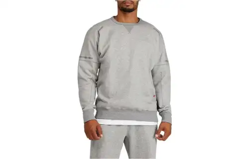 ASICS FT LS Sweatshirts Men's Gray Crew Neck Moderate Regular