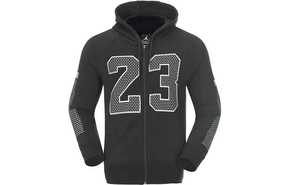 Jordan Sweatshirts Men's Black Hooded Moderate Cardigan