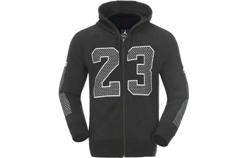 Jordan Sweatshirts Men's Black Hooded Moderate Cardigan