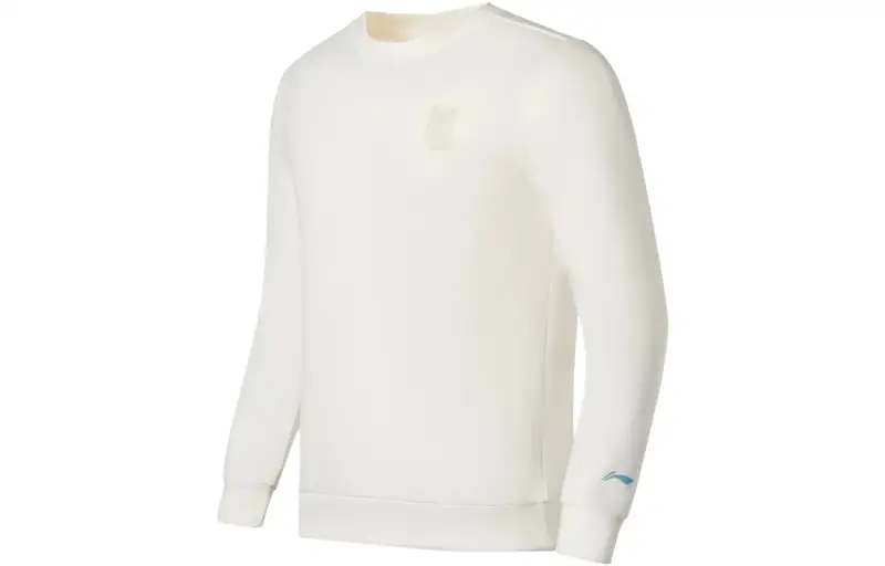 Li Ning Fitness Series Sweatshirts Men's Ecru Crew Neck Moderate Regular