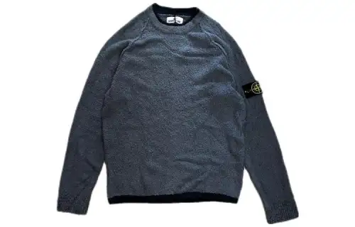 STONE ISLAND Sweatshirts Unisex Navy Blue Crew Neck Moderate Other