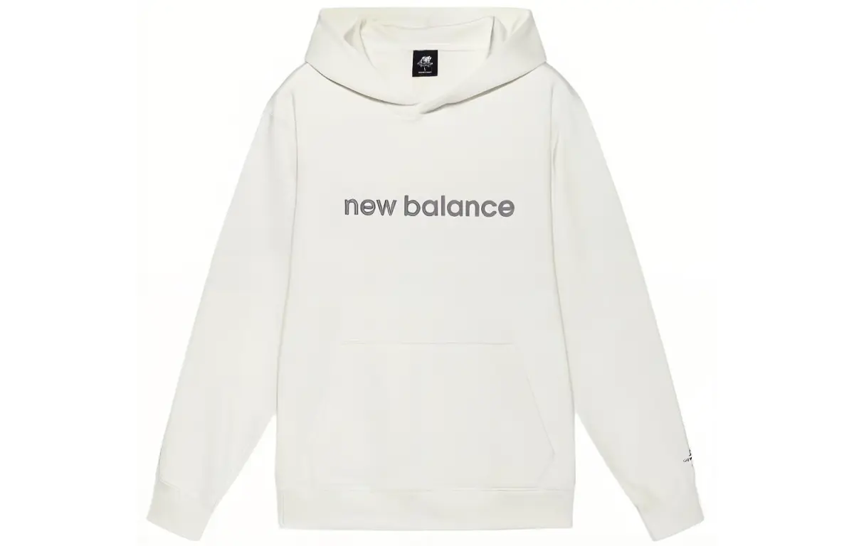 New Balance Sweatshirts Unisex Ivory White Hooded Moderate Regular