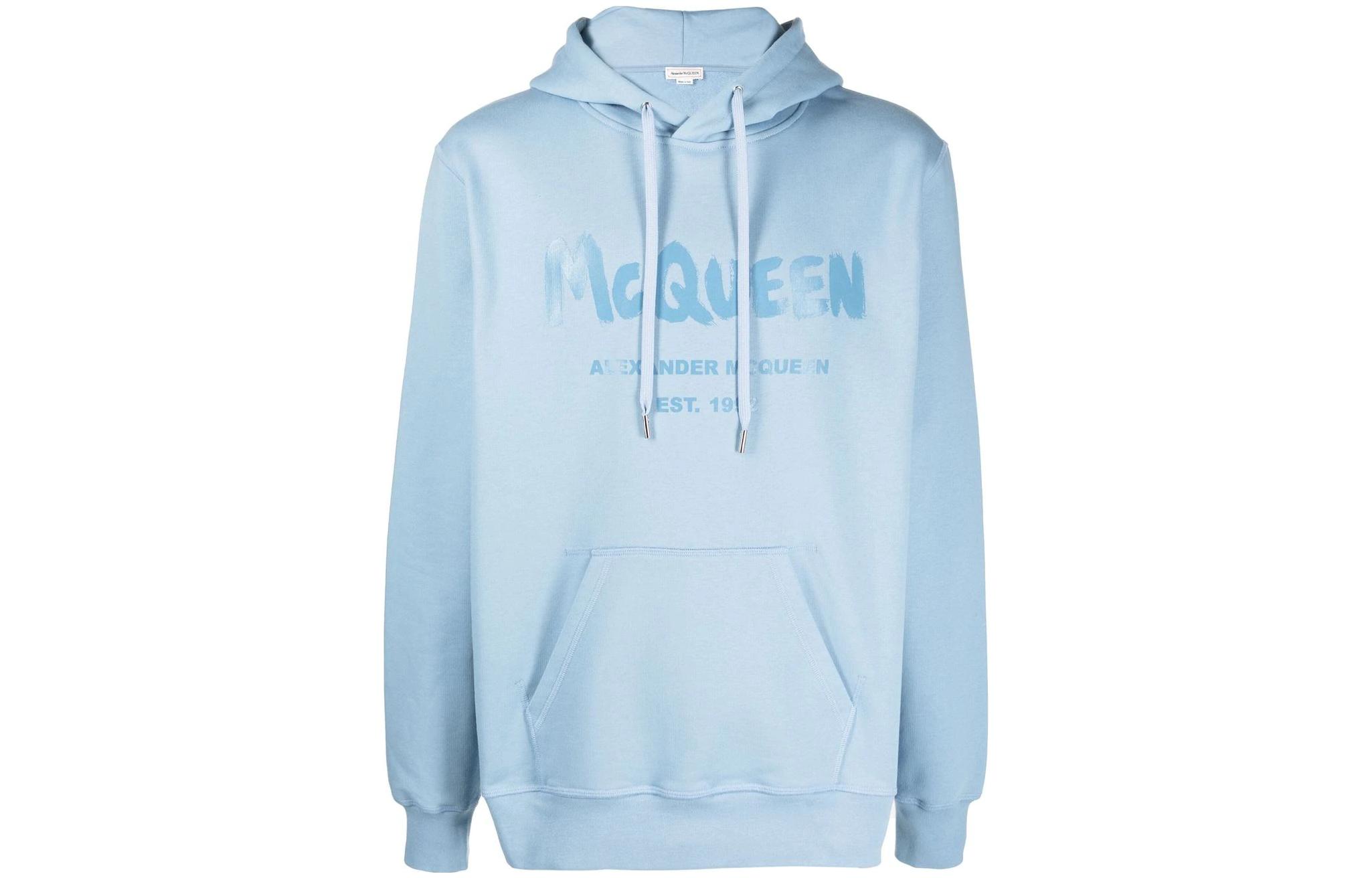 Мужское худи Alexander McQueen Logo (синее)