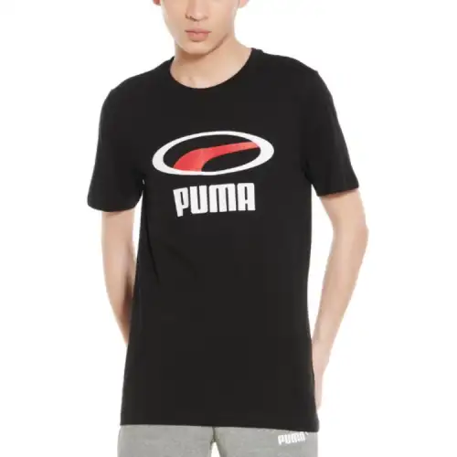 PUMA XTG T Shirts Men's Black Crew Neck Moderate Straight Fit