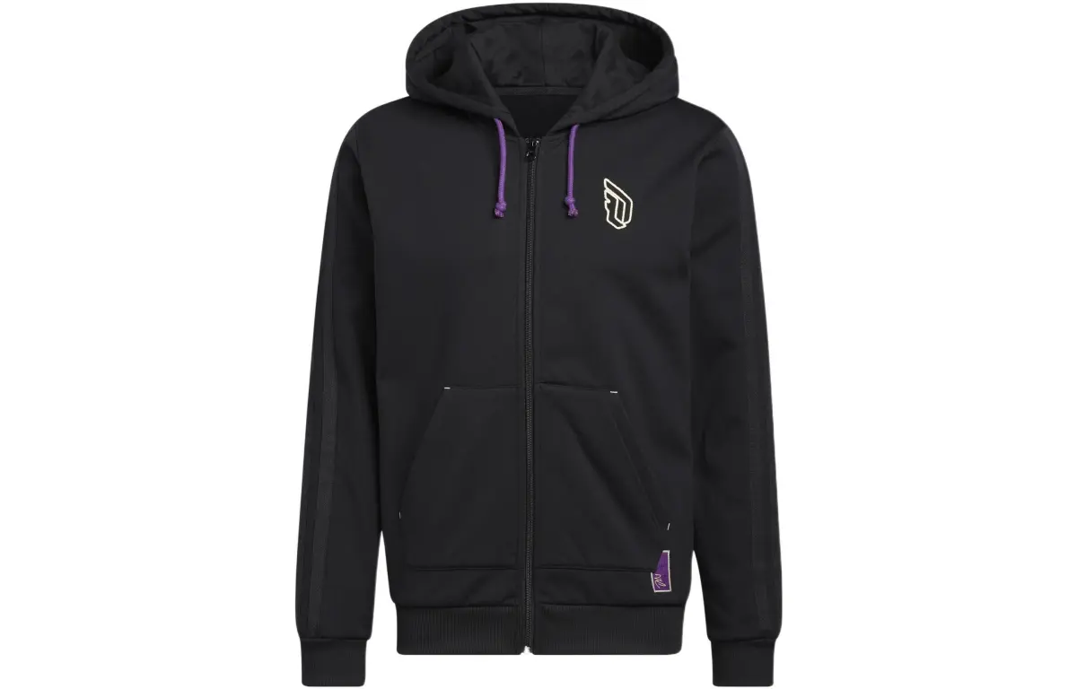 Adidas Sweatshirts Men's Black Hooded Moderate Cardigan