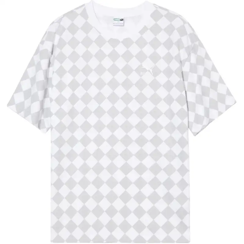 PUMA T Shirts Unisex White Crew Neck Moderate Straight Fit