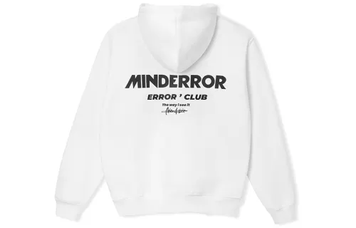 MIND ERROR Letter Fleece Lined Hoodie Sweatshirt Unisex