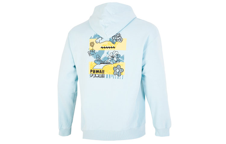 PUMA Downtown Sweatshirts Men's Sky Blue Hooded Moderate Regular