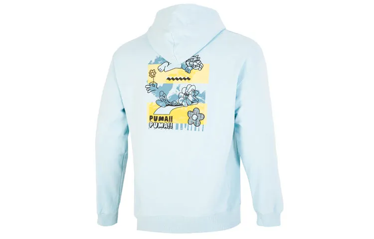 PUMA Downtown Sweatshirts Men's Sky Blue Hooded Moderate Regular