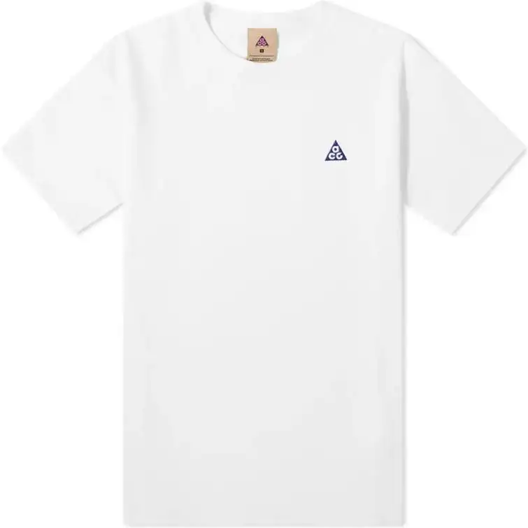 Nike T Shirts Men's White Crew Neck Moderate Straight Fit