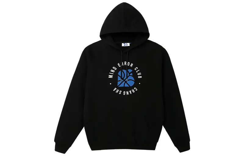 MIND ERROR Heart Basketball Print Street Fleece Lined Long Sleeved Hoodie Loose Fit Pullover Sweatshirt Winter Unisex
