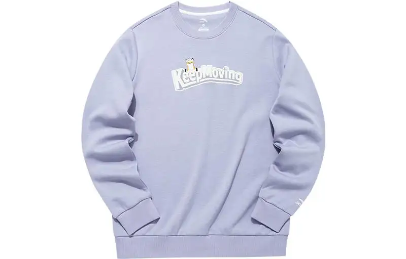 ANTA Life Collection Sweatshirts Unisex Purple Crew Neck Thickened Regular