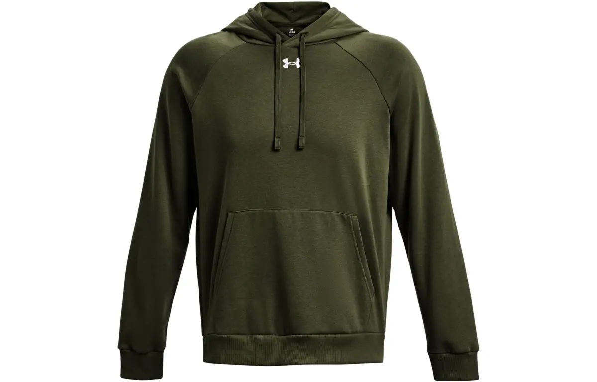 Under Armour Rival Fleece Sweatshirts Men's Green Hooded Moderate Regular