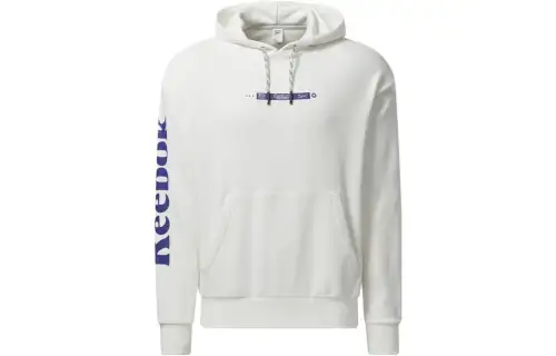 Reebok Sweatshirts Unisex White Hooded Moderate Regular