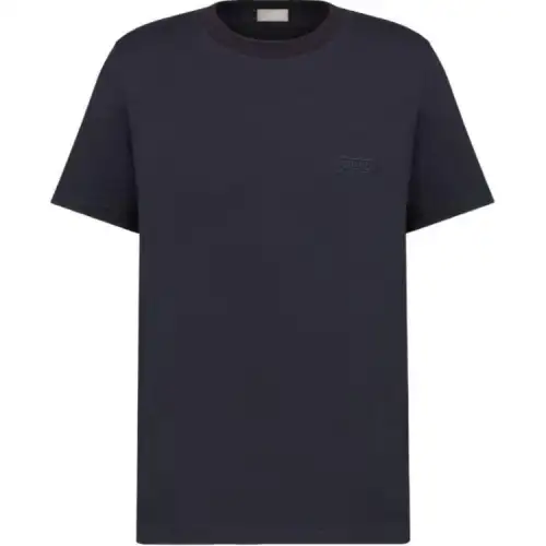 DIOR T Shirts Men's Black Crew Neck Moderate Straight Fit