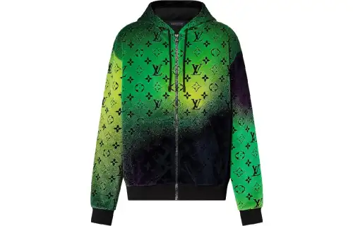 Louis Vuitton 2010s monogram velvet zip-up hoodie
