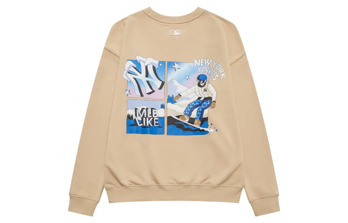 MLB Like Collection Sweatshirts Unisex Camel Crew Neck Moderate Regular