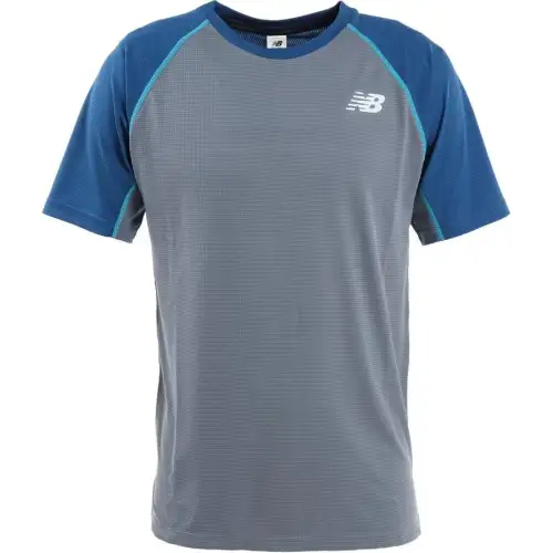 New Balance RWT T Shirts Men's Gray Crew Neck Moderate Straight Fit