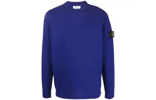 STONE ISLAND Sweatshirts Men's Navy Blue Crew Neck Moderate