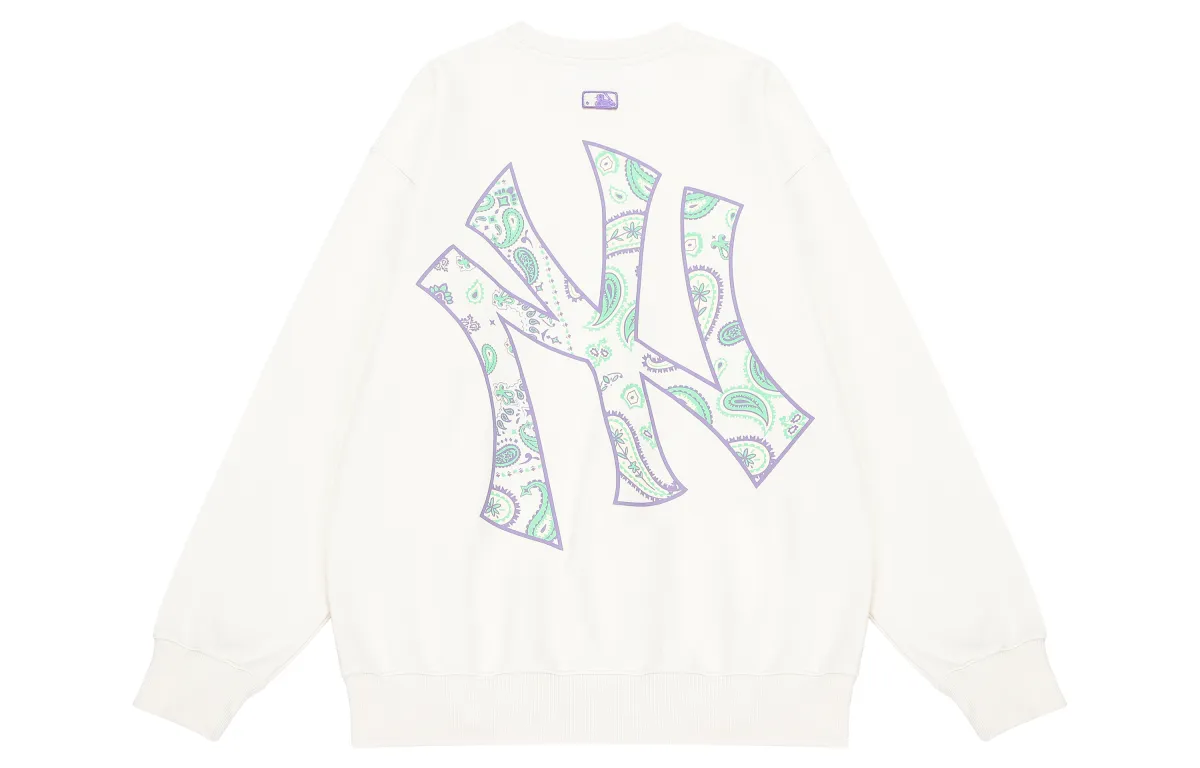 MLB Paisley Sweatshirts Unisex Ecru Crew Neck Moderate Regular