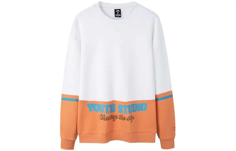 ANTA Life Collection Sweatshirts Unisex White Orange Crew Neck Moderate