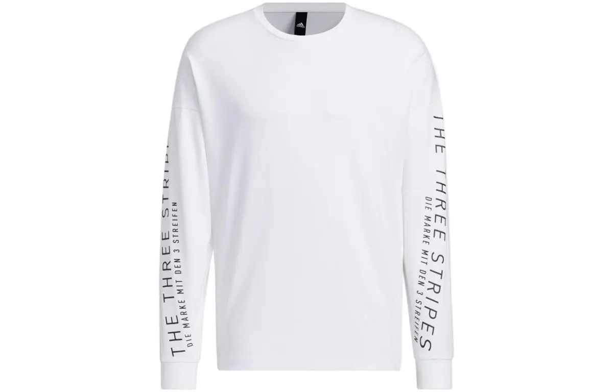 Adidas Sweatshirts Men's White Crew Neck Moderate Regular