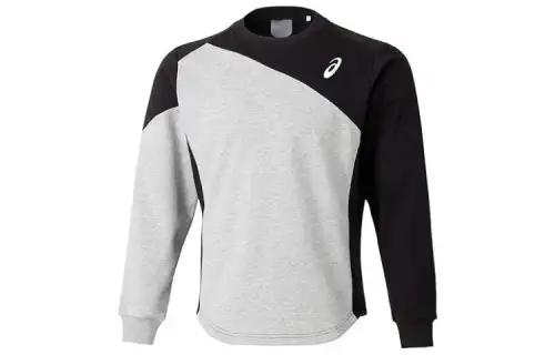 ASICS Sweatshirts Men's Gray Crew Neck Moderate Regular