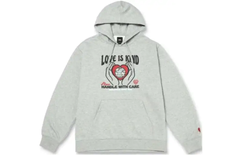 Vans Handle With Care Sweatshirts Unisex Gray Hooded Moderate Regular