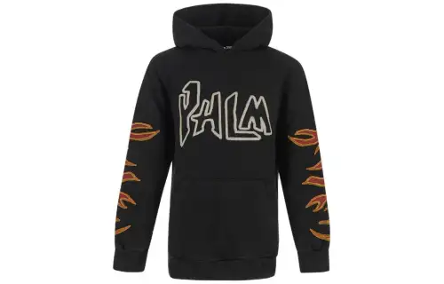 Palm Angels flame-print cotton hoodie