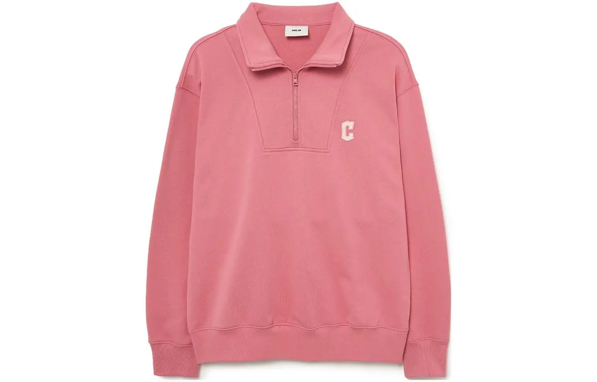 MLB Sweatshirts Unisex Pink Stand Collar Moderate