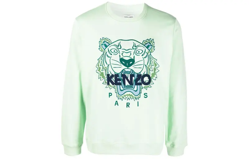 KENZO Sweatshirts Men's Light Green Crew Neck Thickened Heavyweight