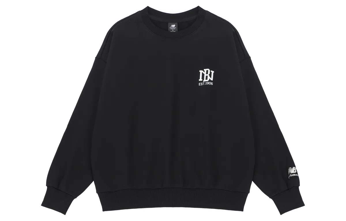 New Balance Sweatshirts Men's Black Crew Neck Moderate Regular