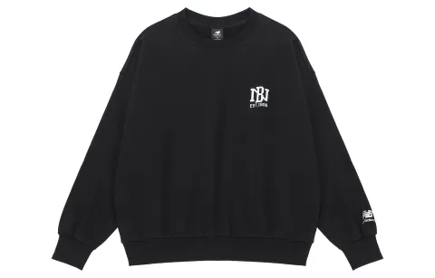 New Balance Sweatshirts Men's Black Crew Neck Moderate Regular