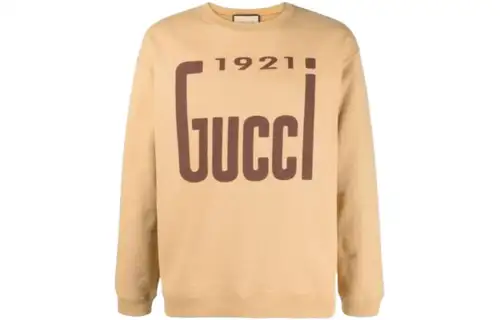 GUCCI 1921 Series SS22 CrewNeck Long Sleeve Sweatshirt Brown