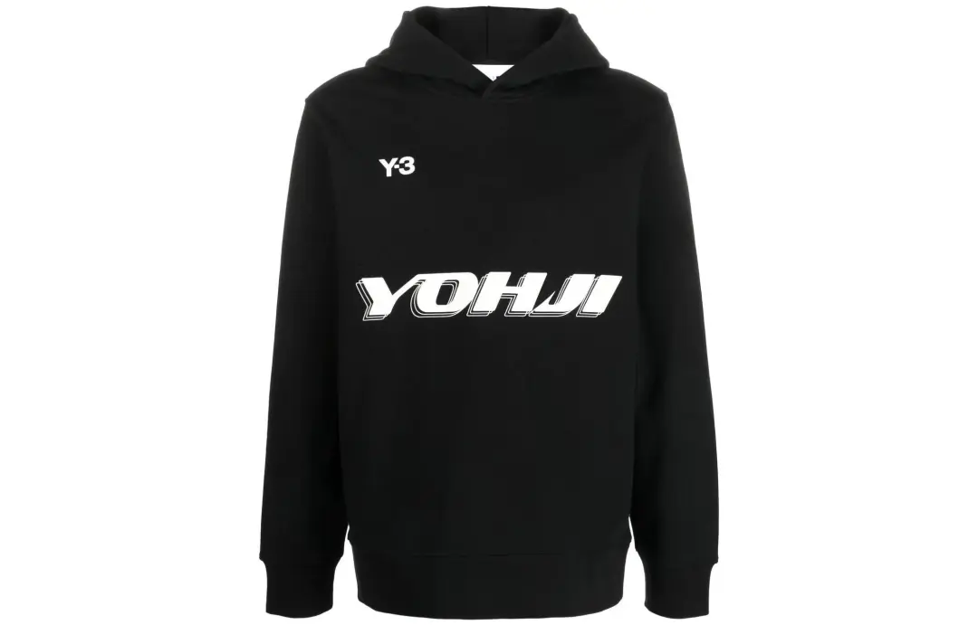 Y-3 Logo Printed Long-Sleeved Hoodie