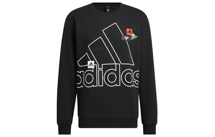 Adidas Sweatshirts Men's Black Crew Neck Moderate