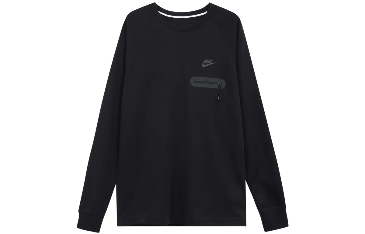 Nike Sweatshirts Men's Black Crew Neck Moderate Regular