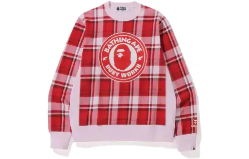 Bape Bape Check Gift Busy Works Crewneck