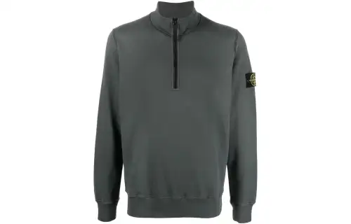 STONE ISLAND Sweatshirts Men's Gray Stand Collar Moderate