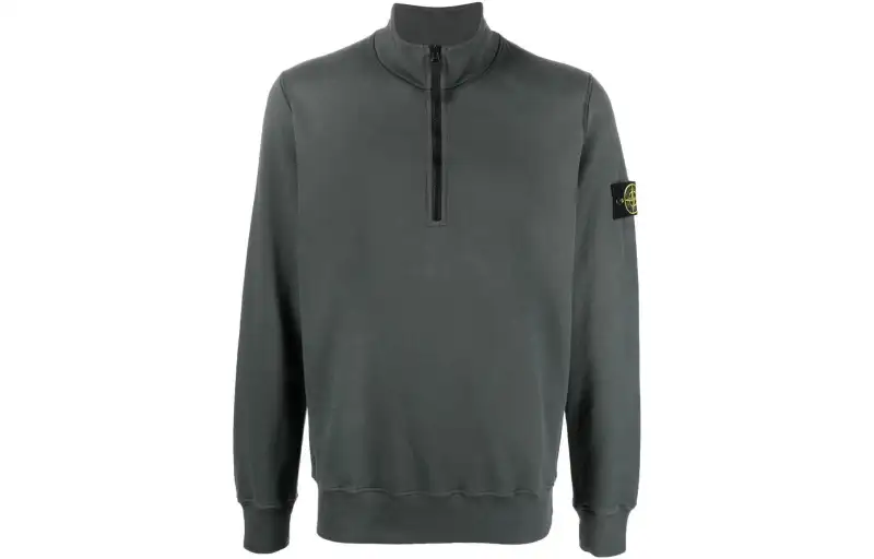 STONE ISLAND Sweatshirts Men's Gray Stand Collar Moderate