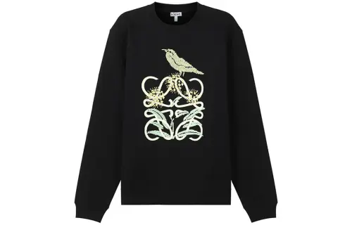 LOEWE Sweatshirts Men's Black Crew Neck Thickened Regular