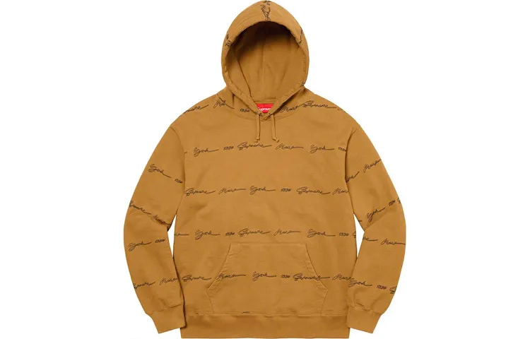 Supreme Script Stripe Hooded Sweatshirt