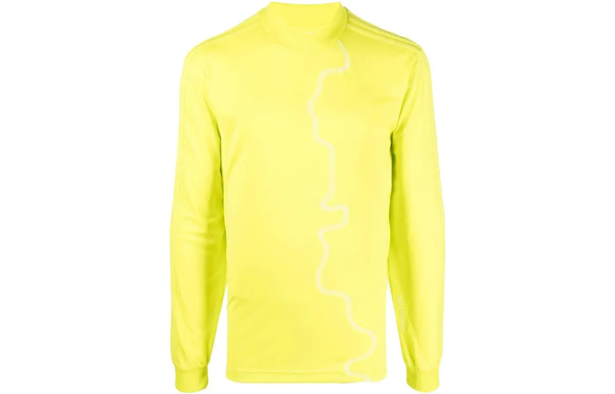 Adidas Sweatshirts Men's Yellow Crew Neck Moderate Regular