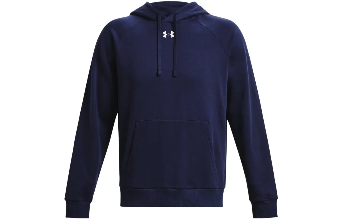 Under Armour Rival Fleece Sweatshirts Men's Navy Blue Hooded Moderate Regular