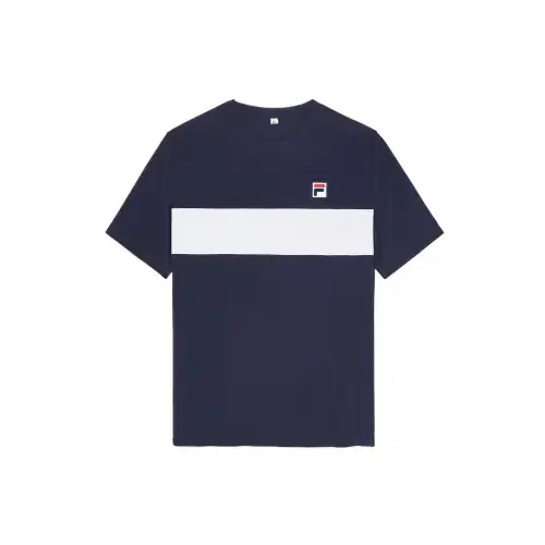 FILA T Shirts Men's Navy Crew Neck Moderate Straight Fit