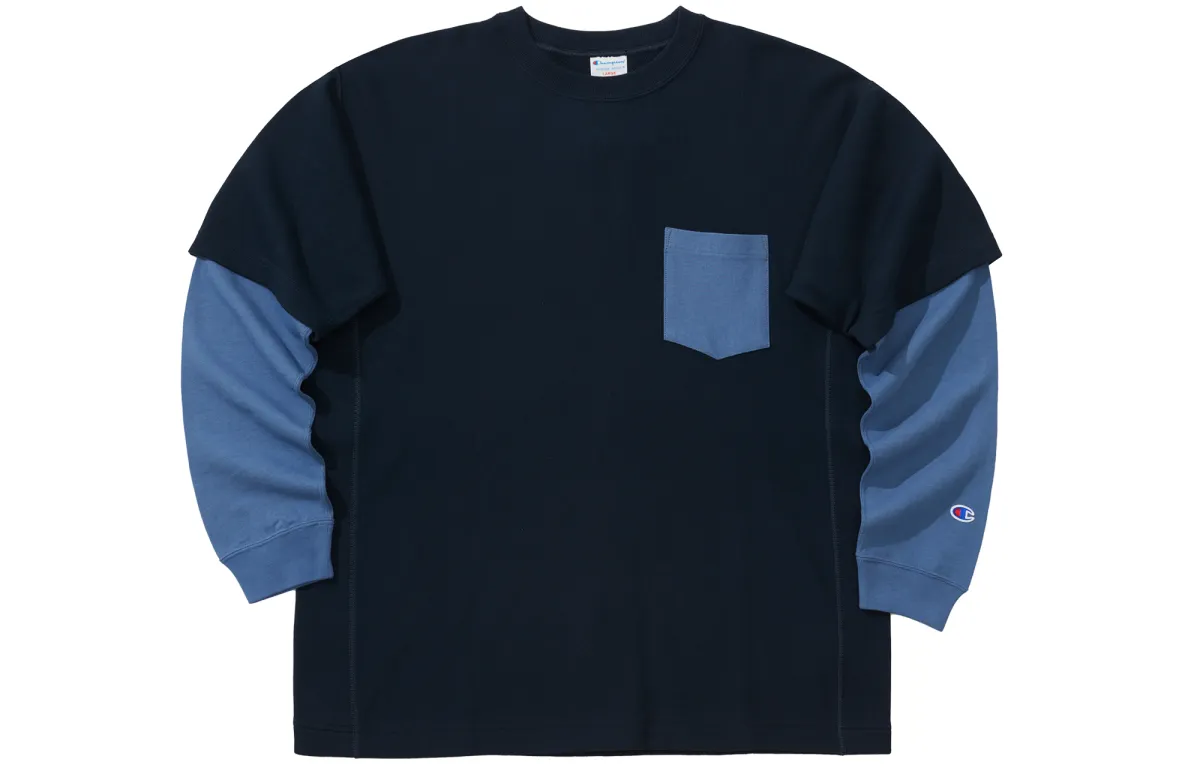 Champion Sweatshirts Unisex Crew Neck Moderate Mock Two-Piece