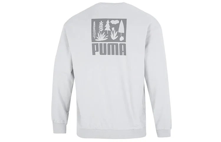 PUMA MMQ Sweatshirts Men's Light Gray Crew Neck Moderate Regular